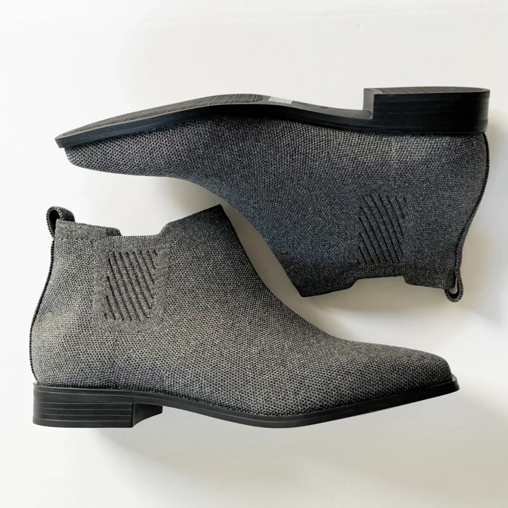 Vivaia Ryan Slip-On Square Toe Chelsea Ankle Boots in Grey | Size 41 NWOT - Picture 3 of 12